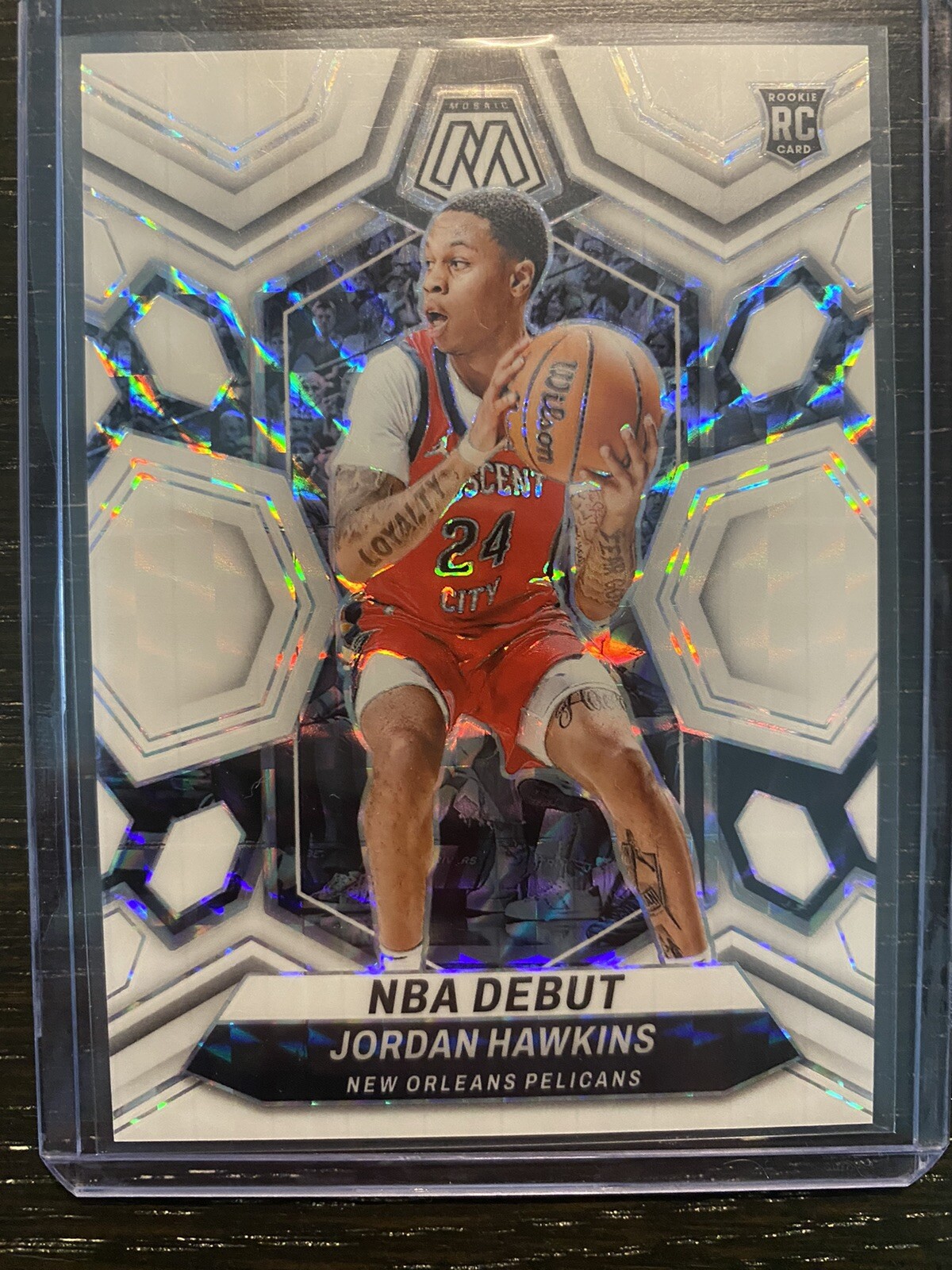 2023-24 Mosaic JORDAN HAWKINS Rookie NBA Debut White Prizm /25 #243