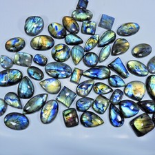 Natural Labradorite Multi Flash Mix Shape Cabochon Loose Gemstone Wholesale Lot