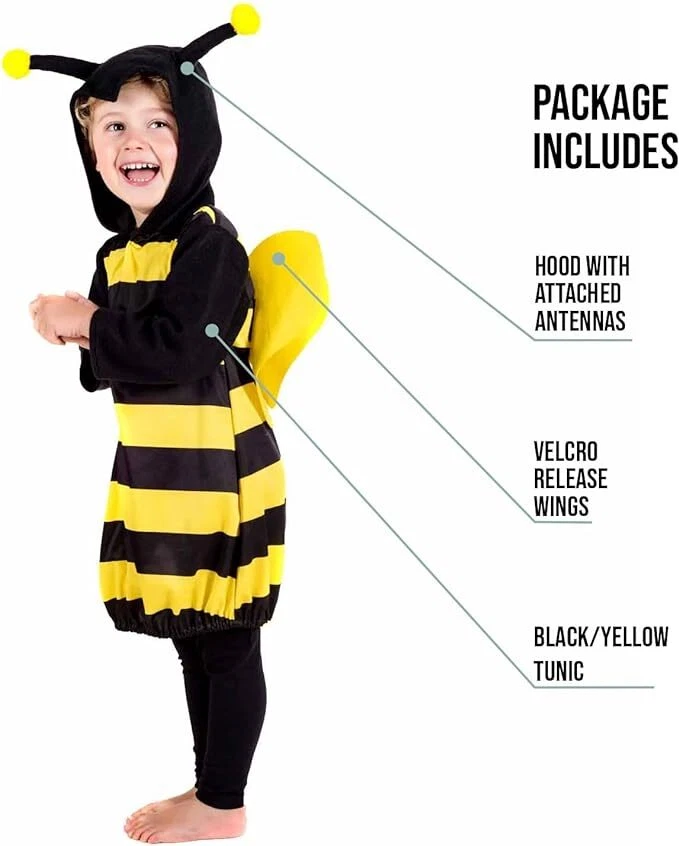 Disfraz de abejorro para niños 1 - 4 años infante niños niñas lindo animal Halloween Foto 2 de 4