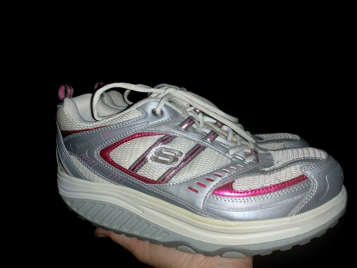 Optimystik 2006Spring＆Summer collection Vintage SKECHERS SHAPE UPS Metallic Fuchsia Pink Silver Sneakers
