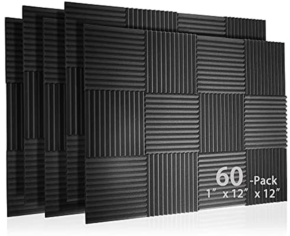 60 Pack Acoustic Panel Polyurethane Foam Sound Proof Acoustic Treatment Room Kit