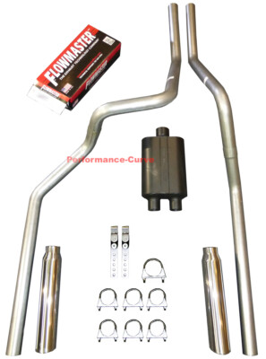 Mandrel Bent Dual Exhaust w/ Flowmaster Super 40 Muffler Fits 06-08 Dodge Ram