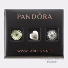 Authentic Pandora Silver August Peridot Droplet CZ Petite Charm Set 792091PE