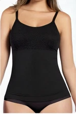 Curveez Incredibly Shaping Jacquard Cami Medium Black CUR3563 Shapewear NWT