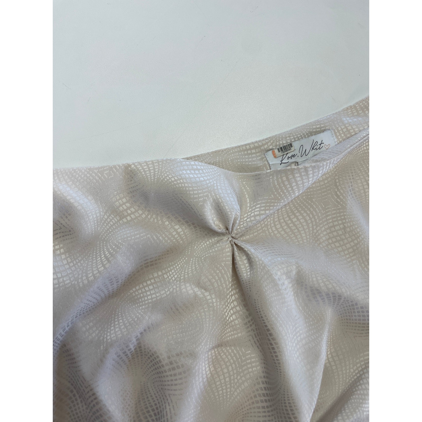 Love, Whit by Whitney Port Jumpsuit Womens 4 Ivory Jacquard One Shoulder Stretch