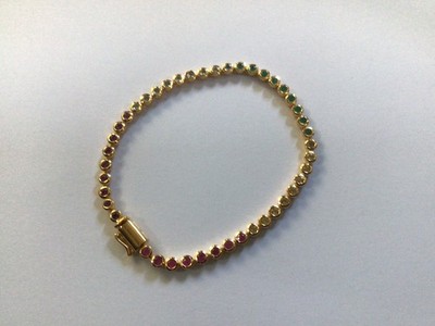 Monica Vinader Essential Tennisarmband - gemischte Edelsteine - 18kt Gold Vermeil