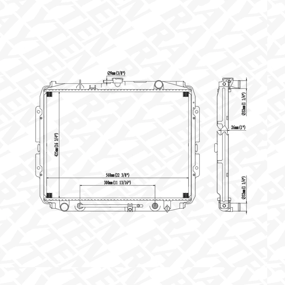 Radiator for 1994-1996 Honda Passport 1988-1995 Isuzu Pickup 91-97 Isuzu Rodeo - Image 2 of 3