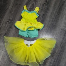 Weissman Girls Size XSC Yellow Aqua Dance Costume