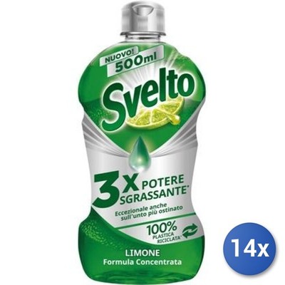 14x Svelto Spülmittel Konzentrat Extra-Power 450 Ml, Transparent