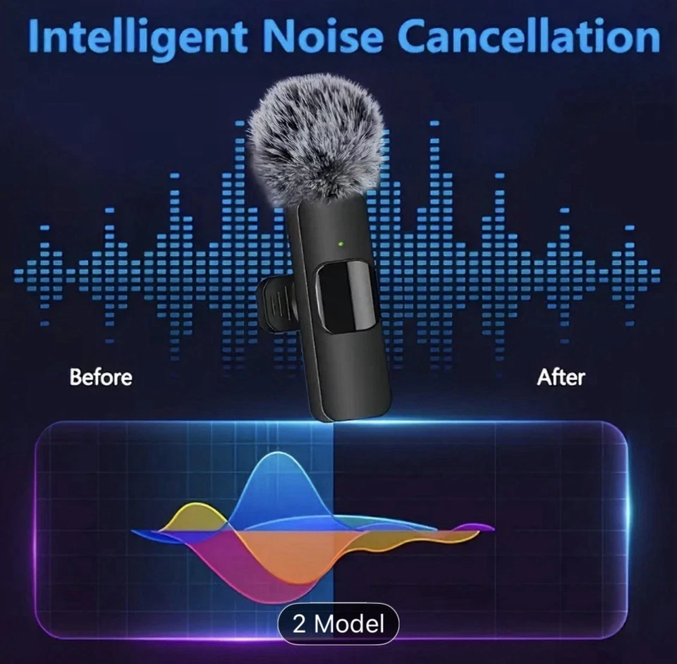 Wireless Lavalier Lapel Microphone with USB,Rechargeable Plug for iPhoneAndroid, - Image 4 of 4