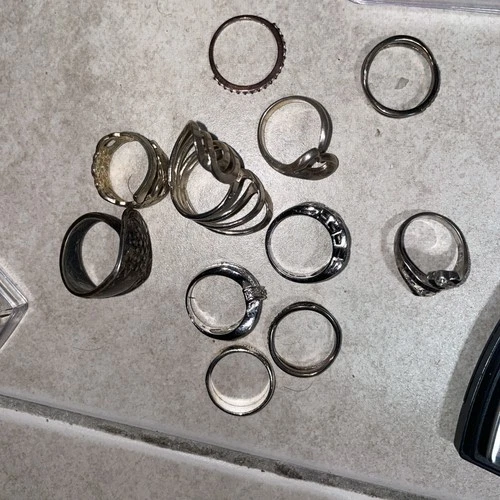 Sterling Silver 50gr Ring Lot Of 11 Wearable 925 Various Size Vintage to Now