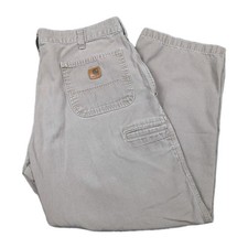 Carhartt Dungaree Canvas Carpenter Pants Workwear B175 MUS Light Brown 38x30 38 