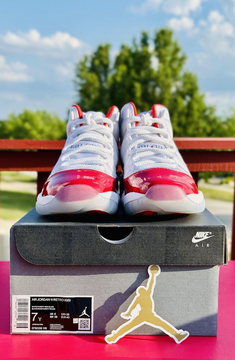 Nike Air Jordan 11 Cherry Red GS Size 7Y Gamma Black Bred UNC Max