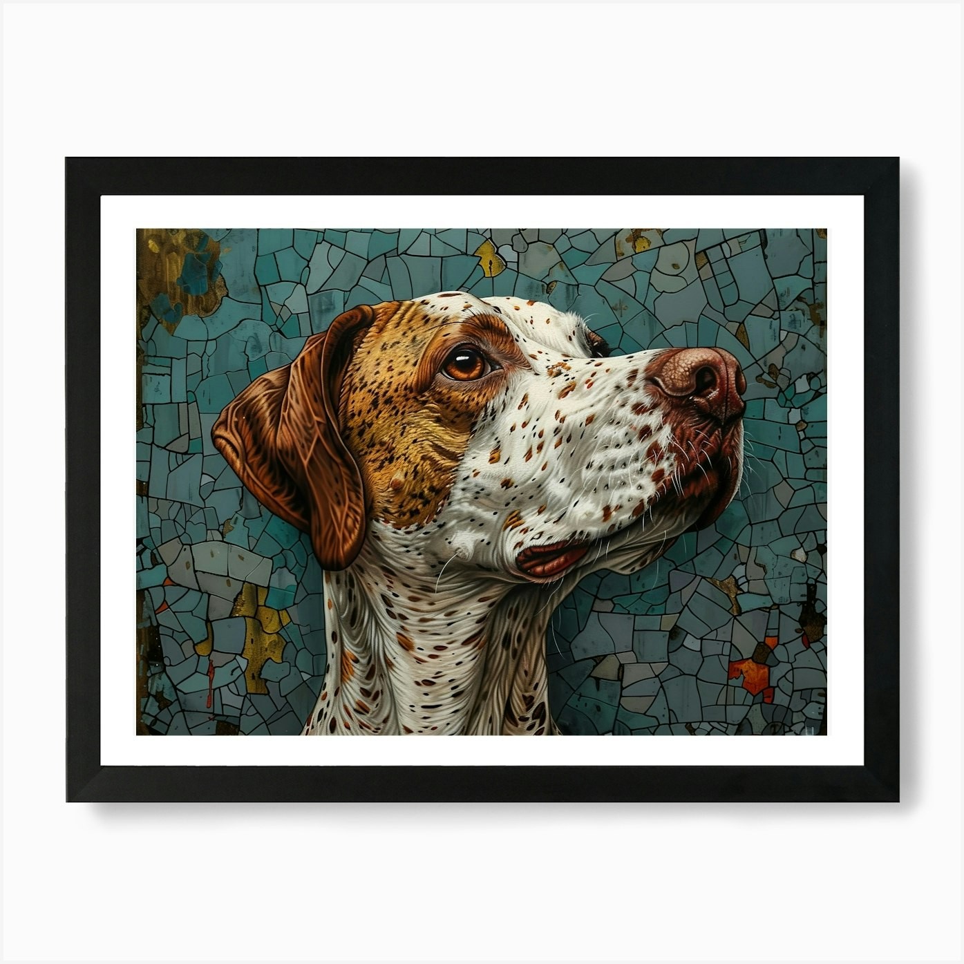 English Pointer Fine Art Portrait 1 Framed Wall Art Poster Canvas Print Picture