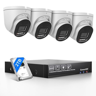 SmartSF 5MP POE Security Camera Audio Recording Outdoor Color Night AI Detection