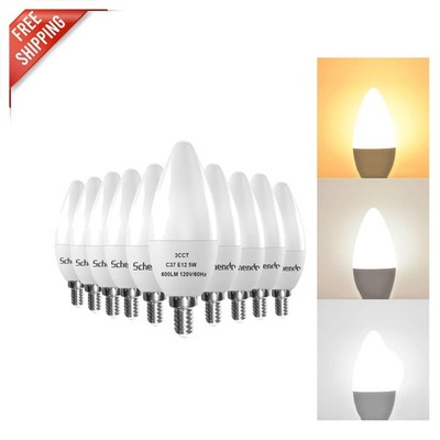 10-Pack E12 Color Changing LED Bulbs, 60W Equivalent, Eco-Friendly Lighting
