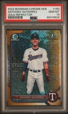 2022 Bowman Chrome Mega Anthony Gutierrez Gold Refractor Mojo /50 #BCP160 PSA 10