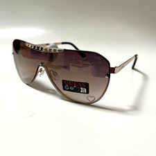 New Original GUESS Aviator Wrap Sunglasses GO00039 Rimless Rhinestones Heart