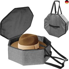Hutschachtel Achteck mit Deckel, Faltbare Reise Hutbox, Stapelbar,