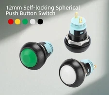 12mm Push Button Switch Self Locking Waterproof Latching Ball Head Doorbell