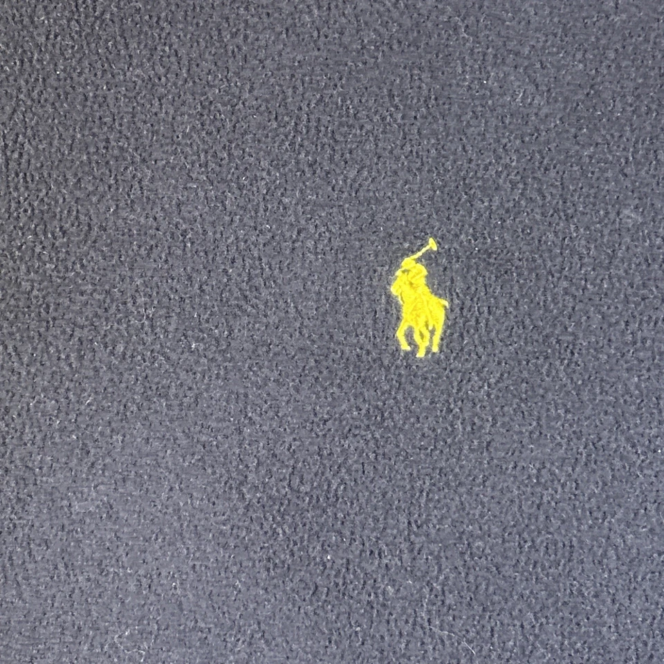 Polo Ralph Lauren 女式 1/4 拉链性能羊毛套衫蓝色 XL 黄色小马 — 第 3/4 张图片