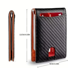 Slim Wallet for Men with Money Clip, RFID Blocking, ID Window Front Pocket USA