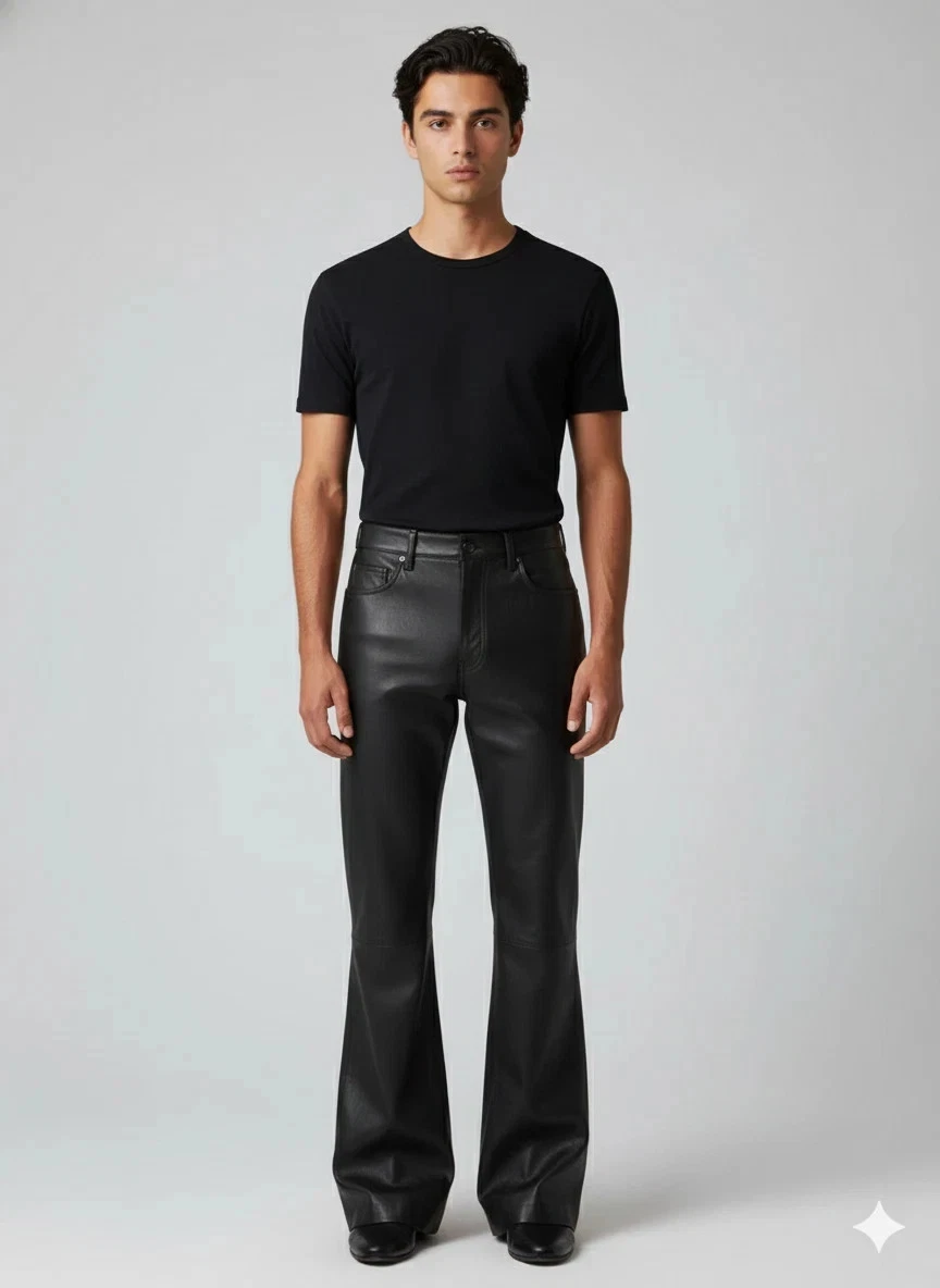 Mens Leather Pant Genuine Lambskin Leather Super Soft Lightweight Trousers