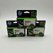 HP 902XL Ink Cartridges Bundle 3-Pack CMY Cyan Magenta Yellow Yield Exp. 2022