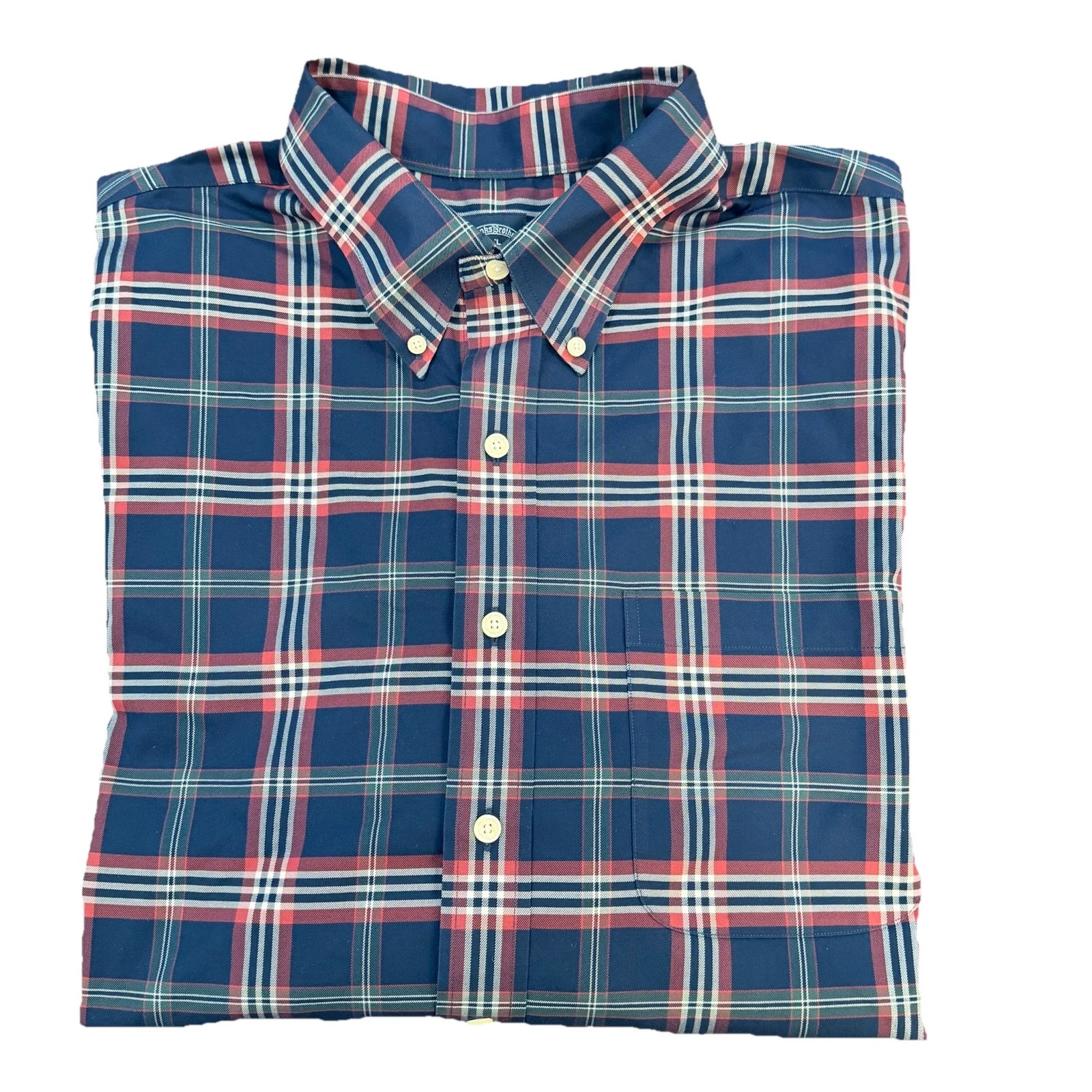 Brooks Brothers Plaid Est 1818 100% Supima Cotton Button Down Oxford Sz 2XL