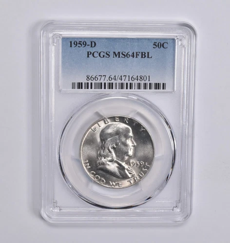 1959-D Franklin Half Dollar MS64 FBL PCGS Blue Label