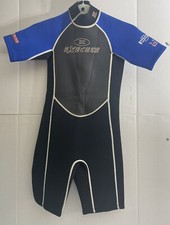 EXECUTE Youth Boys Medium Aqualite Short Wetsuit Surfing Blue 2.2mm