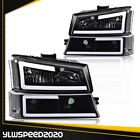 Clear Lens Led Drl Headlights Bumper Lamps Fit For 2003-07 Silverado Avalanche