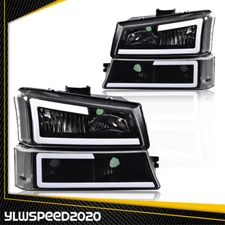 Clear Lens LED DRL Headlights Bumper Lamps Fit For 2003-07 Silverado Avalanche 