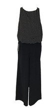 Women's Jumpsuits Size 6 Overlay  Sleeveless  Black White Wide Legs The Limited