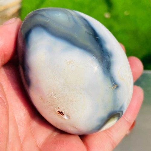342g Natural Orca Skin Agate Quartz Crystal Egg Mineral Specimen Healing - Picture 12 of 15