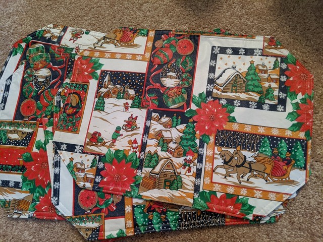 Vintage Christmas Vinyl Placemats For Sale Online