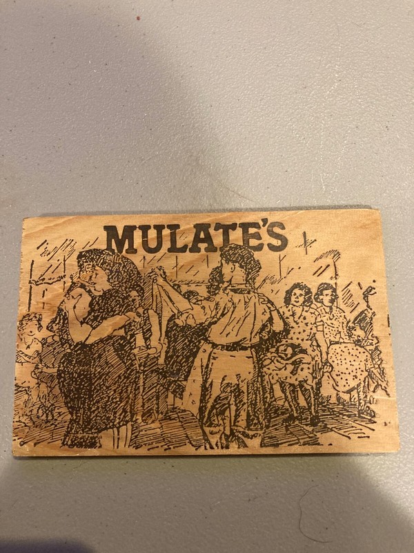 Mulate's Cajun Restaurant Wooden Woodcard Wood Postcard