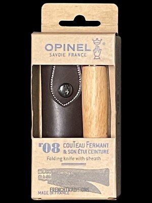 Opinel #08 Folding Knife with Sheath in Box - Made in France