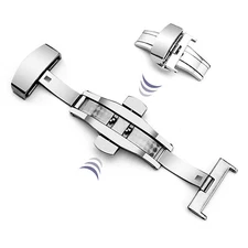10mm-22mm Stainless Steel Butterfly Deployant Buckle Clasp Watchband Buckle Part