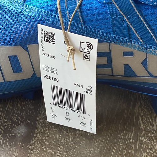 Adizero 11 Turbo Fuel Bright Blue Football Cleats Mens Size 12.5 FZ0700 Rare New - Picture 7 of 8