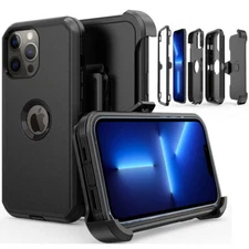 For iPhone 13 Pro Max 13 Pro Case Shockproof Defender Cover Holster Belt Clip