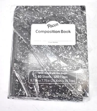 Lot of 12 Pacon Composition Notebooks Black Marble Wide Ruled 9.75" x 7.75"