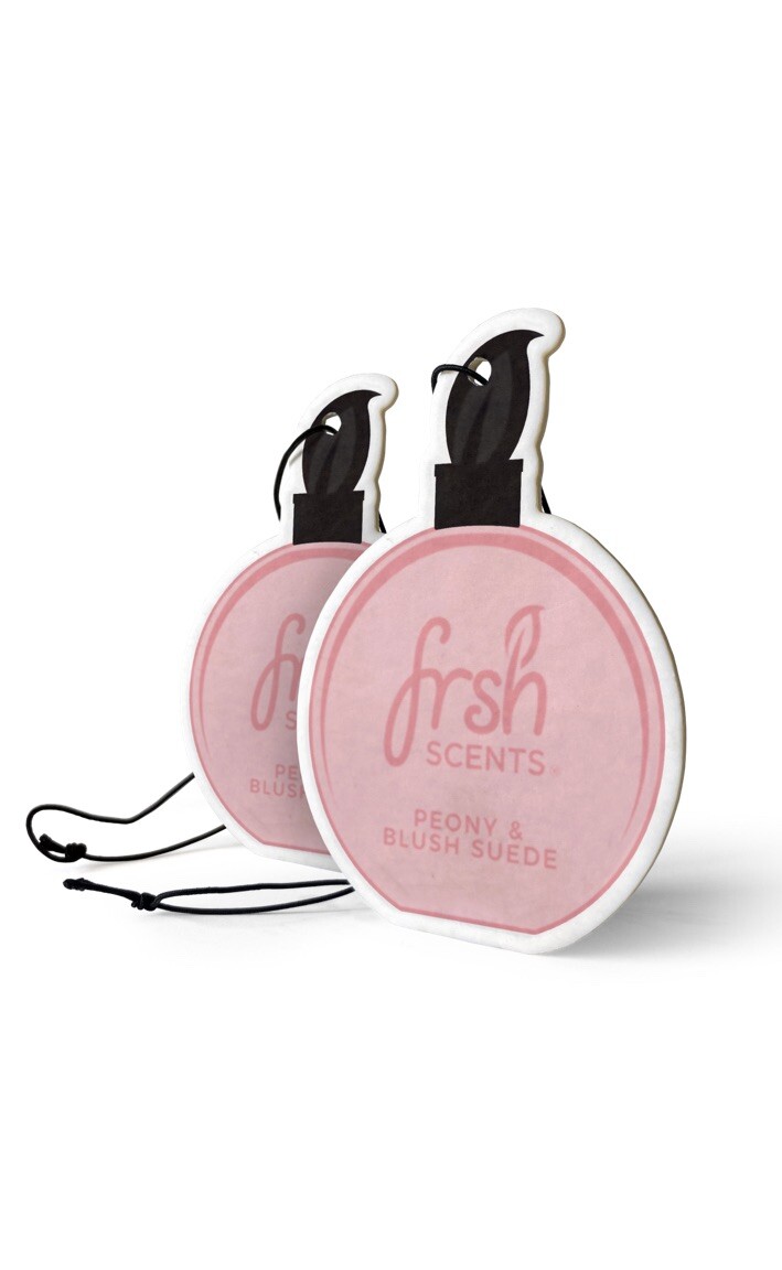 2 Pack FRSH Scents Car Air Freshener Peony Blush Suede Inspired By Jo