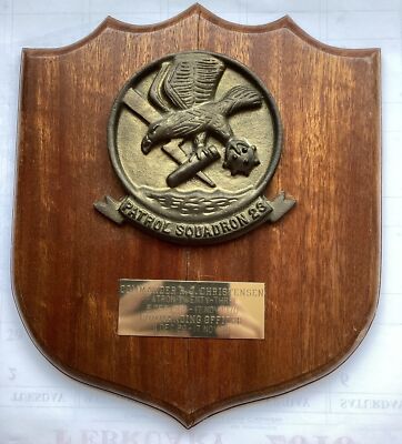 1960s United States Naval Patrol Squadron 23 Crest Wall Plaque Brass Eagle Bomb