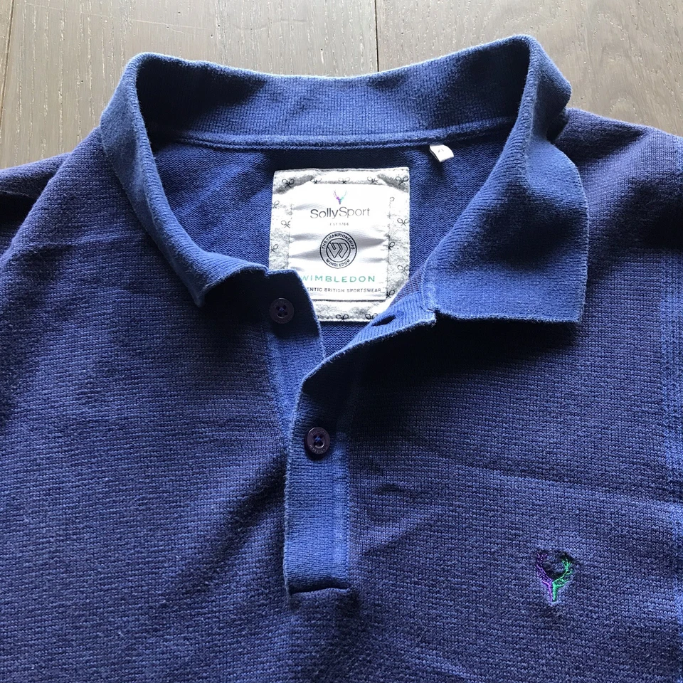 Camiseta Polo Solly Sport Para Hombres XL Wimbledon Tenis Azul Allen Solly Foto 2 de 4