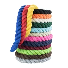 Paracord Planet Twisted Cotton Rope 1/4" & 1/2" Cord - USA MADE - Dog Toy Safe