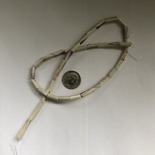 Wampum Strand 10x4mm 38 Beads White Quahog Shell