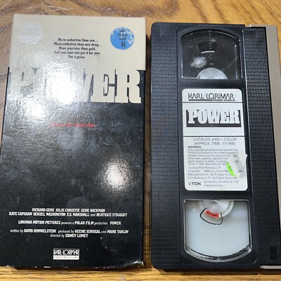 Power VHS Video Tape 1986 Richard Gere Denzel Washington Political Thriller