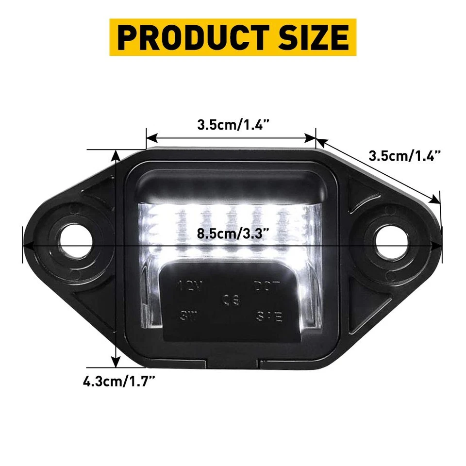For 92-18 Ford E150 E250 E350 E450 Econoline Van White LED License Plate Light - Image 3 of 4
