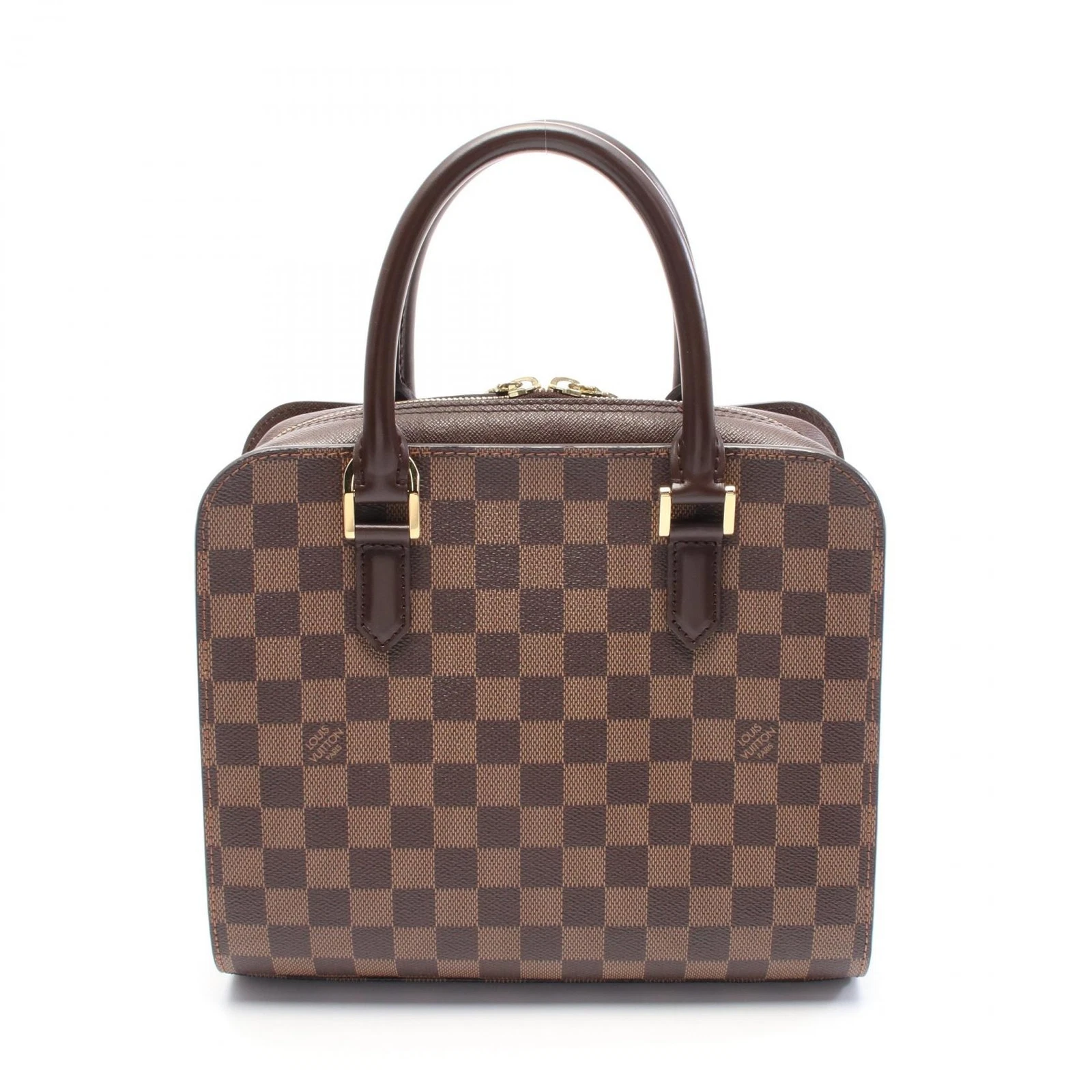 LOUIS VUITTON（LV） Borsa a mano Louis Vuitton Triana N51155 Damier tela pelle marrone Ebene usata donna